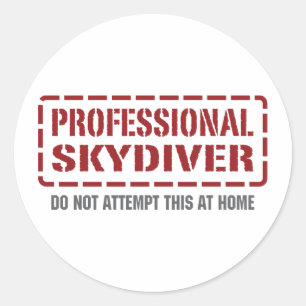 Professional Skydiver Classic Round Sticker