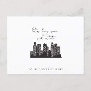 Professional Skyscraper Let's Buy Some Real Estate Postcard