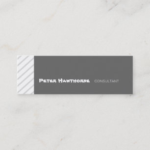 Professional Slanted Minimal Geometric Stripe Mini Business Card