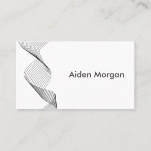 Professional Sleek Black White Modern Wave Elegant Business Card
