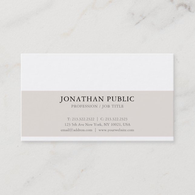 Professional Sleek Creative Modern Trendy Luxury Business Card (Front)