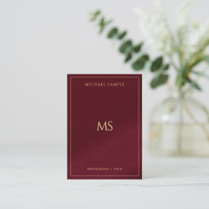 Professional Sleek Gold Monogram Luxury Silk Business Card