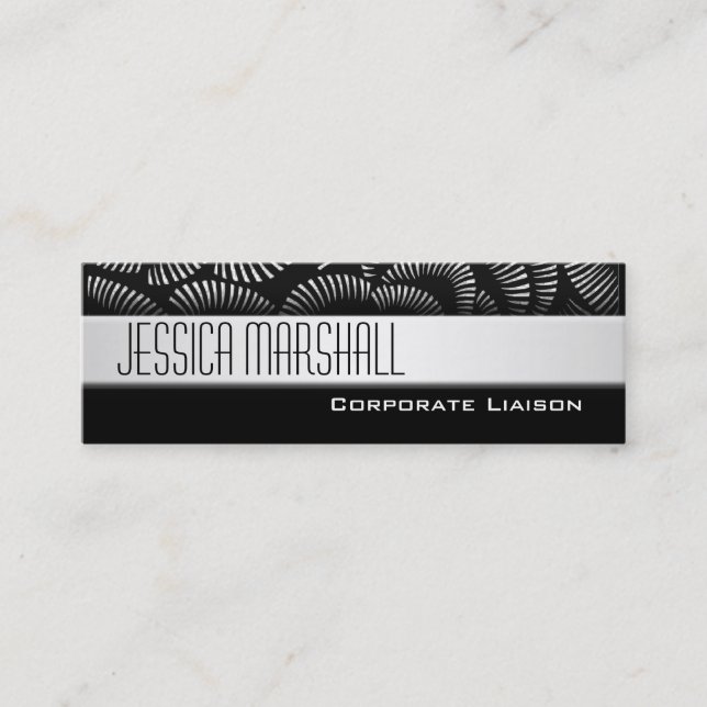 Professional Slim Line Black Business Cards (Front)