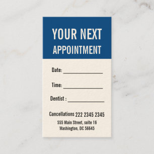 Professional Snorkle Blue Patient Appointment Card