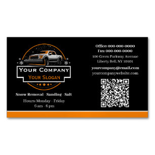 Professional Snow Removal, Snow Plowing Company Magnetic Business Card