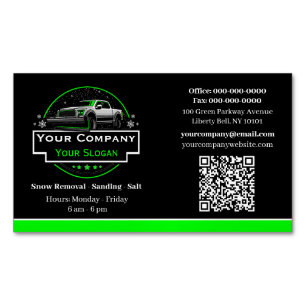 Professional Snow Removal, Snow Plowing Company Magnetic Business Card