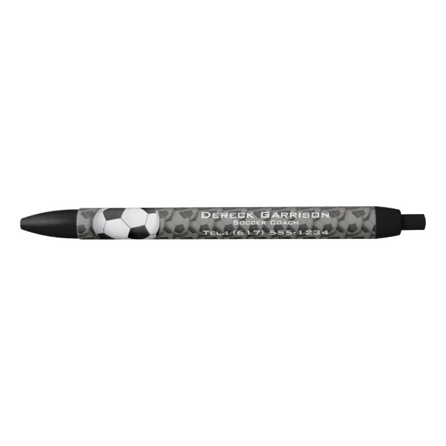 Professional Soccer Coach | Best Gifts Black Ink Pen (Front)