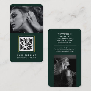 professional social media QR code modern photos Business Card
