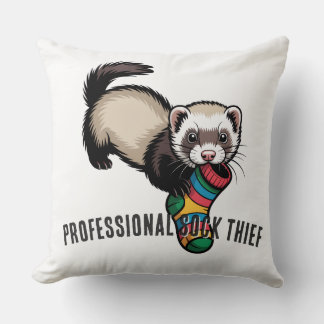 Professional Sock Thief Throw Pillow