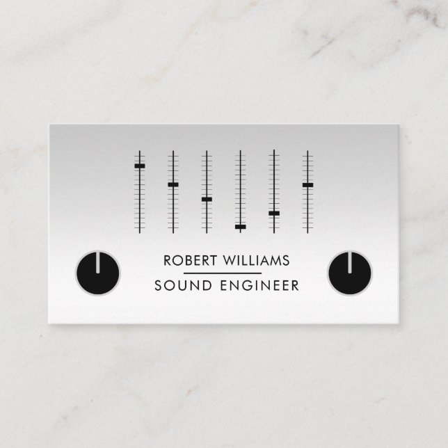 Professional Sound Engineer Music DJ Audio Control Business Card (Front)