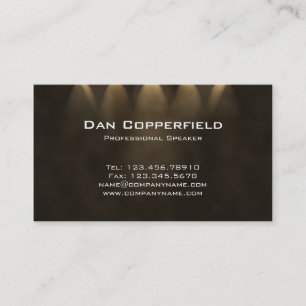 Professional Speaker Spotlight Business Card Brown