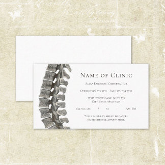 Professional Spine Chiropractor Appointment Card