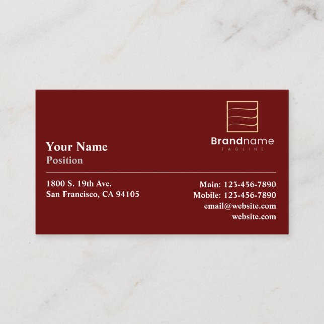 Professional Split Business Card (Front)