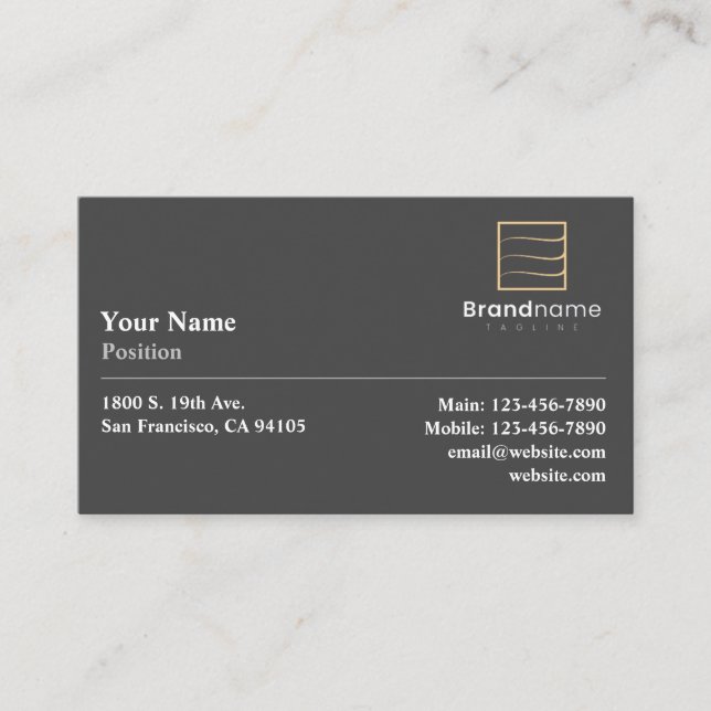 Professional Split Business Card (Front)