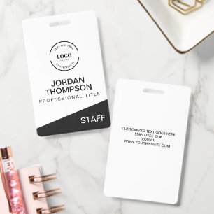 Professional Staff Custom Business Logo Employee Badge
