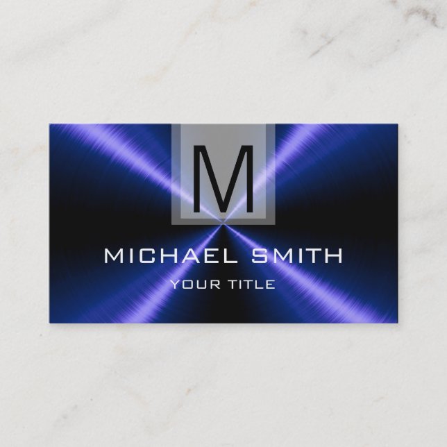 Professional Stainless Steel Metal Monogram #19 Business Card (Front)