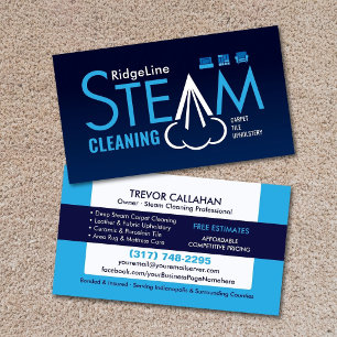 Professional Steam Cleaning Carpet & Upholstery Business Card