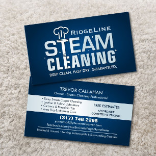 Professional Steam Cleaning Deep Clean Business Card