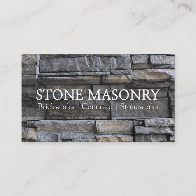 Professional Stone Masonry Business Card Design (Front)