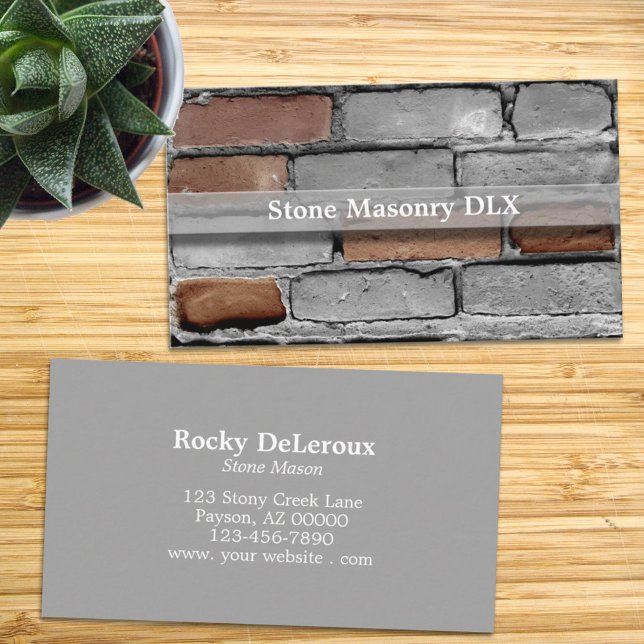 Professional Stonemason Rustic Brick Business Card (Creator Uploaded)