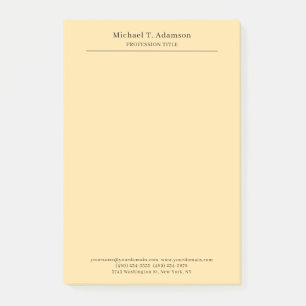 Professional Stylish Elegant Plain Modern Beige Post-it Notes