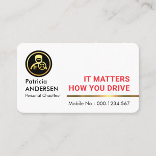 Professional Stylish Gold  Chauffeur Line Business Card