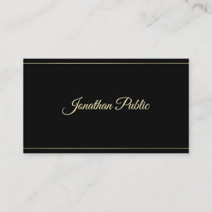 Professional Stylish Gold Hand Script Font Classy Business Card