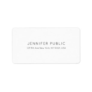 Professional Stylish Minimalist White Plain Modern Label