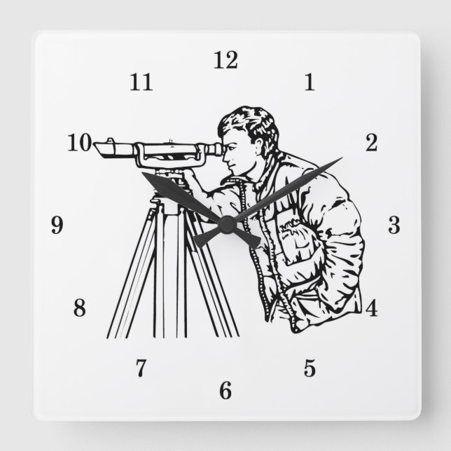 Professional Surveyor Square Wall Clock (Front)