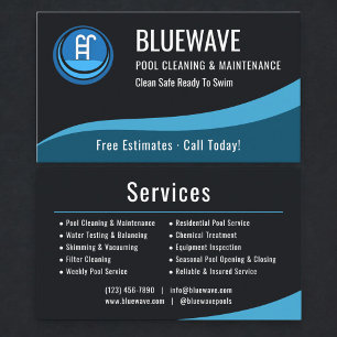 Professional Swimming Pool Maintenance Company Business Card