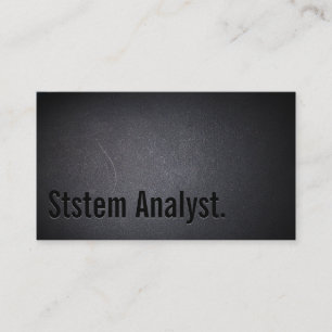 Professional System Analyst Minimalist Dark Business Card
