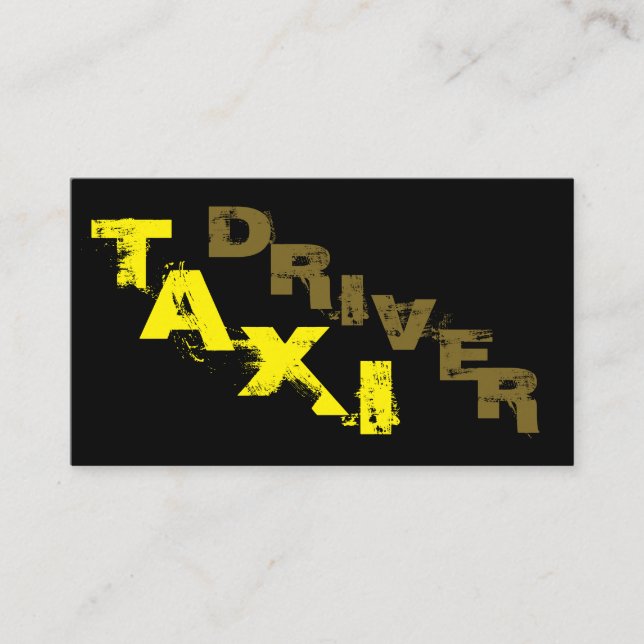 Professional taxi driver cabdriver business card (Front)