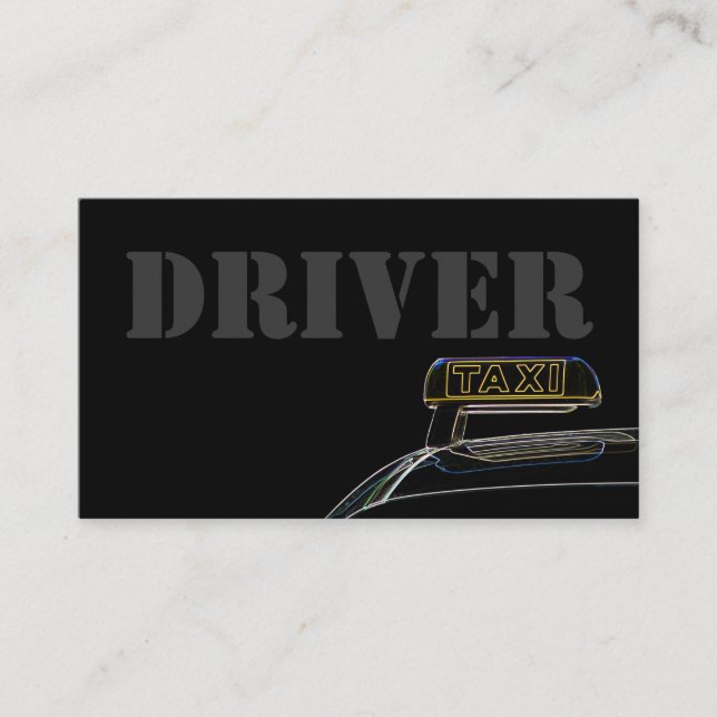 Professional taxi driver cabdriver business card (Front)
