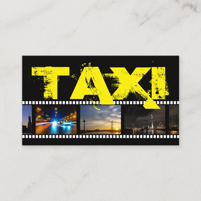 Professional taxi driver cabdriver transporter bus business card (Front)