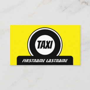 Professional taxi driver cabdriver yellow taxi business card