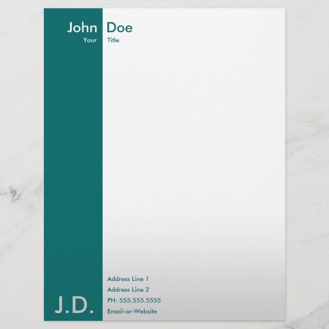 professional teals letterhead (Front)