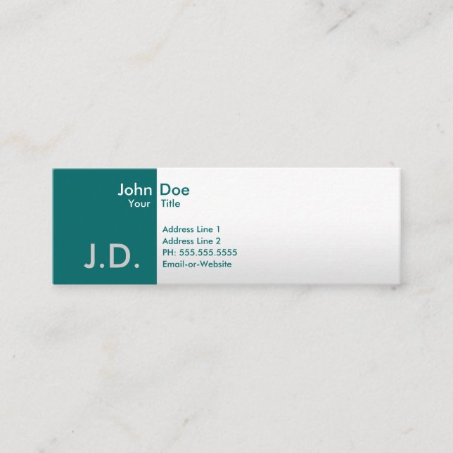professional teals mini business card (Front)