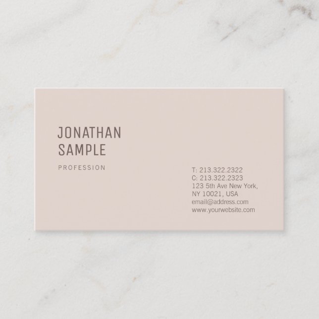 Professional Template Modern Elegant Sleek Design Business Card (Front)