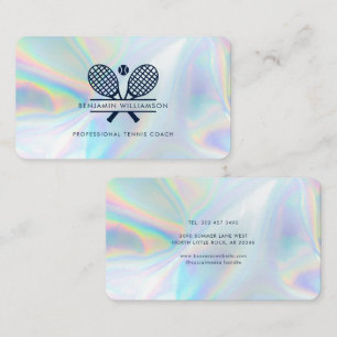 Professional Tennis Coach Trainer Holographic Business Card