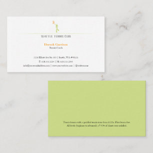 Professional Tennis Instructor   Coach   Trainer Business Card