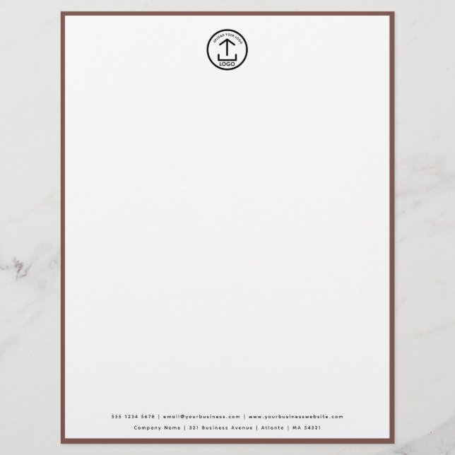 Professional Terracotta Border Business Logo Letterhead (Front)