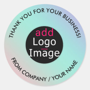 Professional Thank You Custom Chic Pastel Gradient Classic Round Sticker