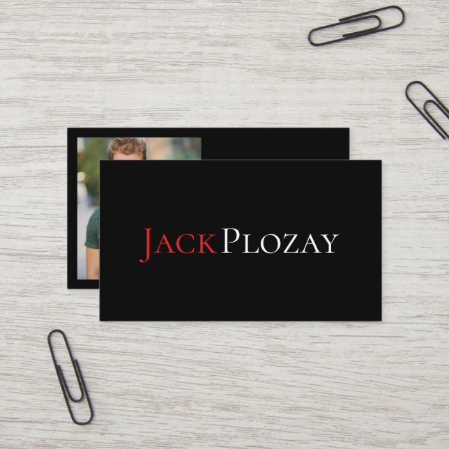 Professional Theatre & Arts Modern Photo Business Card (Front/Back In Situ)