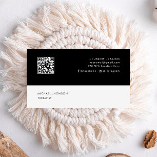 Professional Therapist Social Media icon QR Code  Business Card