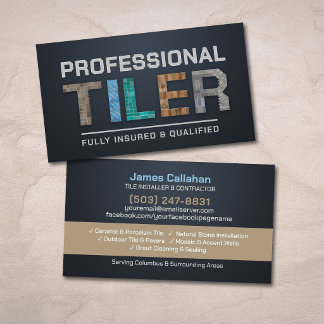 Professional Tile Installer - Stone Contractor Business Card
