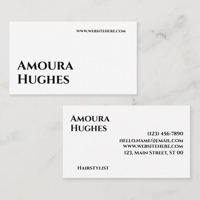 Professional Timeless Classic Bold Monochrome Business Card (Front/Back)