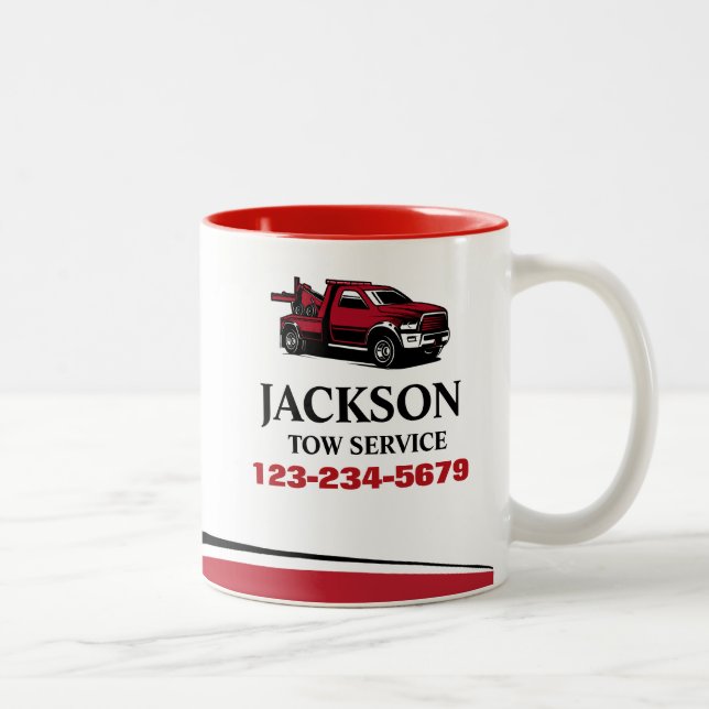 Professional Tow Truck Service Two-Tone Coffee Mug (Right)