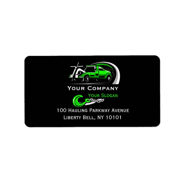 Professional Towing Company, Hauling Service Busin Label (Front)