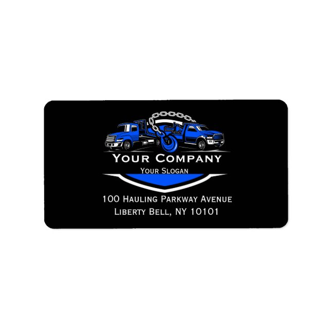 Professional Towing Company, Hauling Service Label (Front)