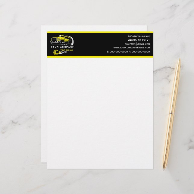 Professional Towing Company, Hauling Service Letterhead (Front/Back In Situ)